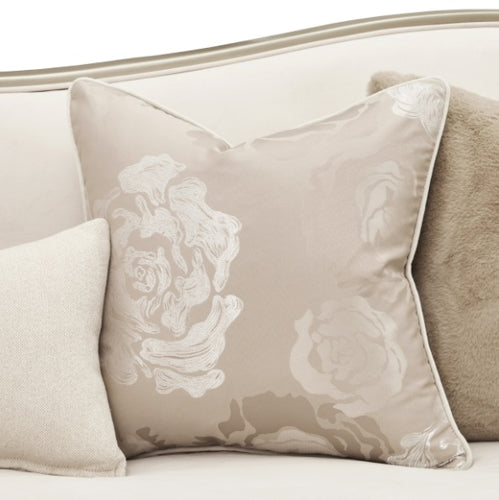 AICO Furniture Camellia Field Asymmetrical Sofa in Caramel - Bargain Furniture (Detroit, MI)