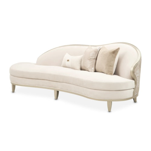 AICO Furniture Camellia Field Asymmetrical Sofa in Caramel - Bargain Furniture (Detroit, MI)