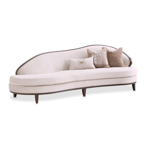 AICO Furniture Camellia Field Asymmetrical Sofa in Warm Pecan - Bargain Furniture (Detroit, MI)