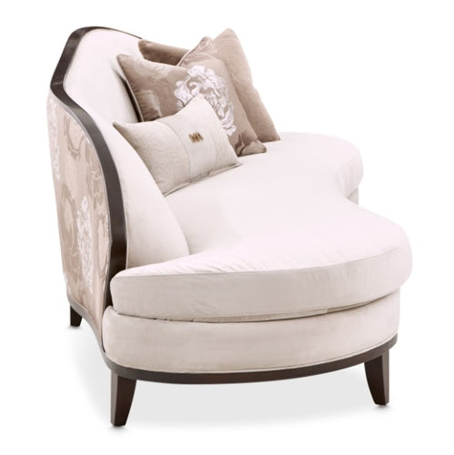 AICO Furniture Camellia Field Asymmetrical Sofa in Warm Pecan - Bargain Furniture (Detroit, MI)