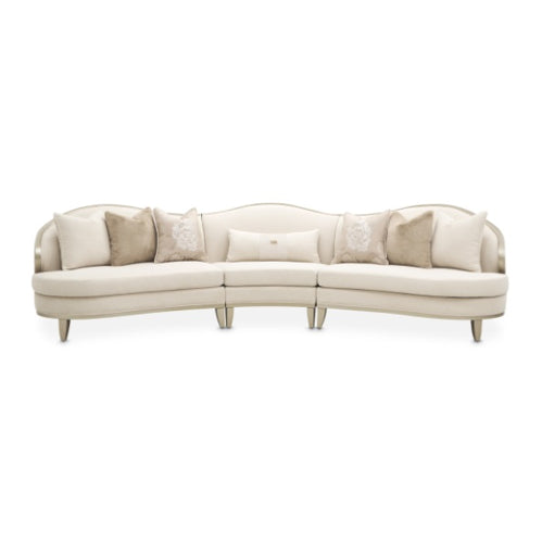 AICO Furniture Camellia Field Armless Chair Linen in Caramel - Bargain Furniture (Detroit, MI)