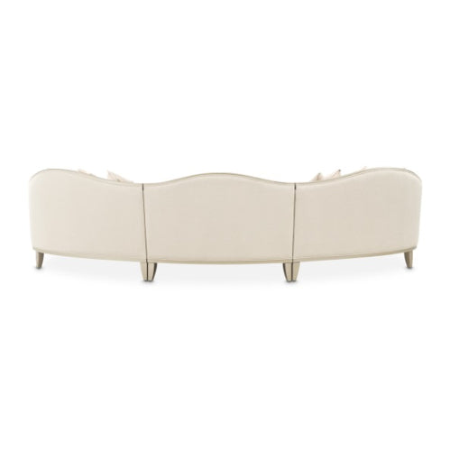 AICO Furniture Camellia Field RAF Loveseat Linen in Caramel - Bargain Furniture (Detroit, MI)