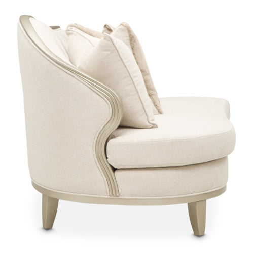 AICO Furniture Camellia Field RAF Loveseat Linen in Caramel - Bargain Furniture (Detroit, MI)