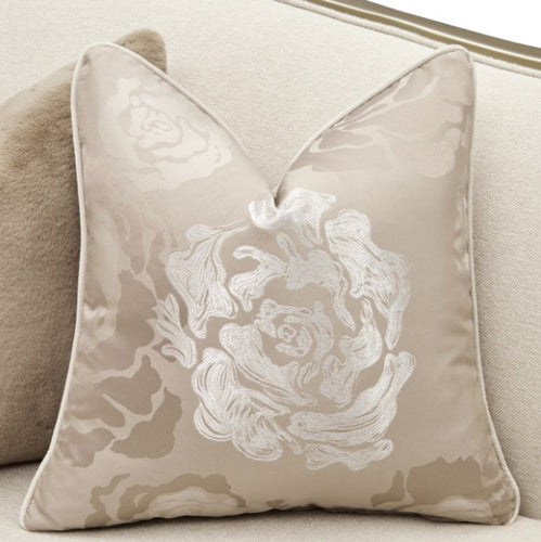 AICO Furniture Camellia Field RAF Loveseat Linen in Caramel - Bargain Furniture (Detroit, MI)