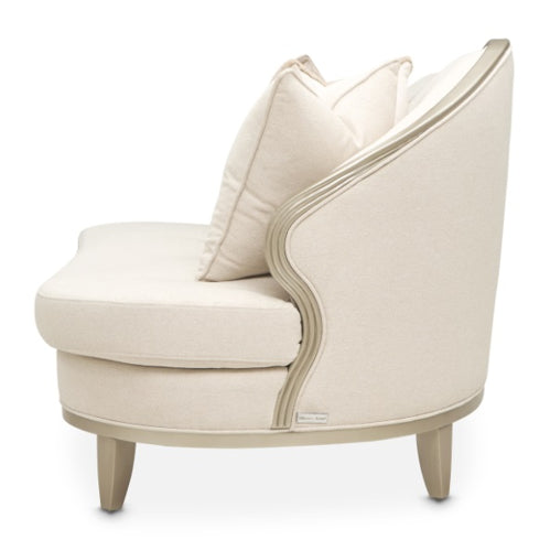 AICO Furniture Camellia Field RAF Loveseat Linen in Caramel - Bargain Furniture (Detroit, MI)