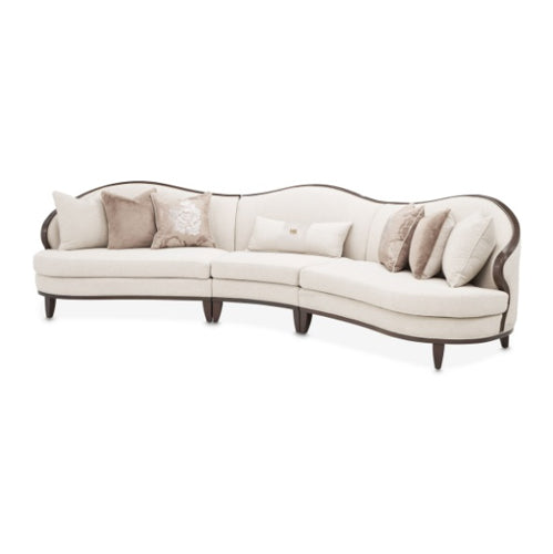 AICO Furniture Camellia Field Armless Chair Linen in Warm Pecan - Bargain Furniture (Detroit, MI)