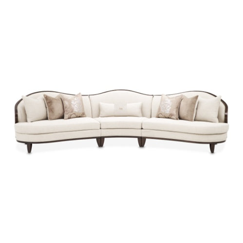AICO Furniture Camellia Field Armless Chair Linen in Warm Pecan - Bargain Furniture (Detroit, MI)