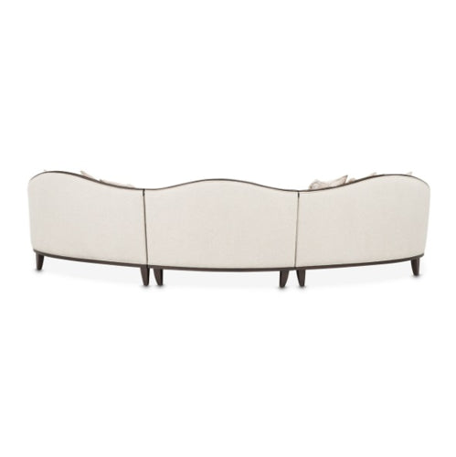 AICO Furniture Camellia Field RAF Loveseat Linen in Warm Pecan - Bargain Furniture (Detroit, MI)