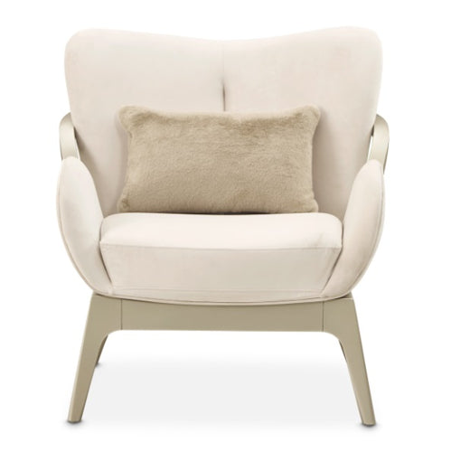 AICO Furniture Camellia Field Accent Chair Ivory in Caramel - Bargain Furniture (Detroit, MI)