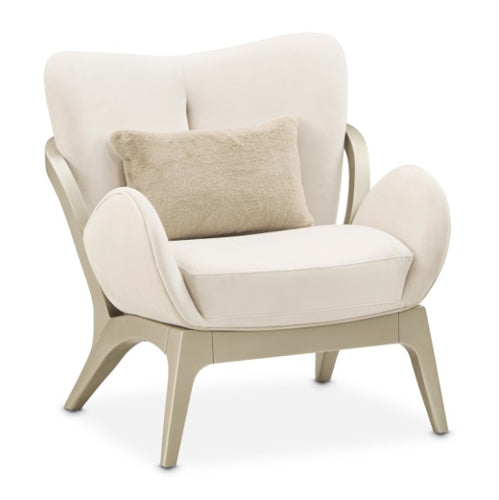 AICO Furniture Camellia Field Accent Chair Ivory in Caramel - Bargain Furniture (Detroit, MI)