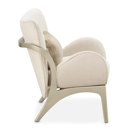 AICO Furniture Camellia Field Accent Chair Ivory in Caramel - Bargain Furniture (Detroit, MI)