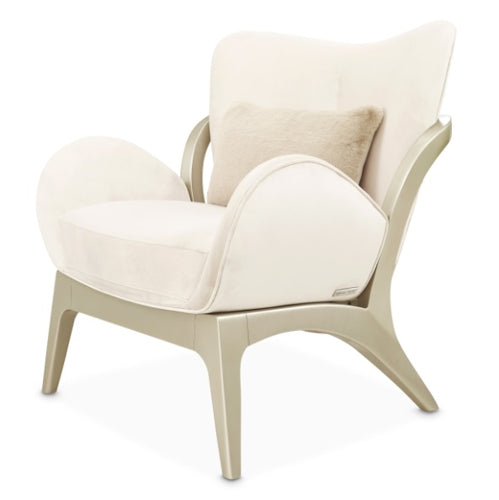 AICO Furniture Camellia Field Accent Chair Ivory in Caramel - Bargain Furniture (Detroit, MI)