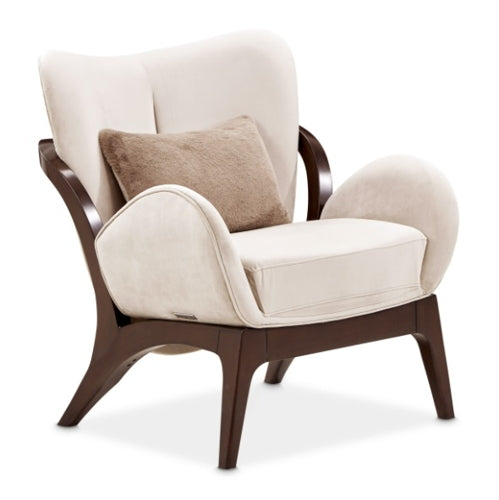 AICO Furniture Camellia Field Accent Chair Porchini in Warm Pecan - Bargain Furniture (Detroit, MI)
