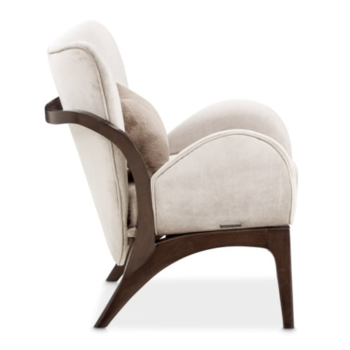 AICO Furniture Camellia Field Accent Chair Porchini in Warm Pecan - Bargain Furniture (Detroit, MI)