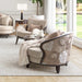 AICO Furniture Camellia Field Accent Chair Porchini in Warm Pecan - Bargain Furniture (Detroit, MI)