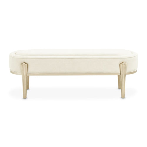 AICO Furniture Camellia Field Bench in Caramel - Bargain Furniture (Detroit, MI)