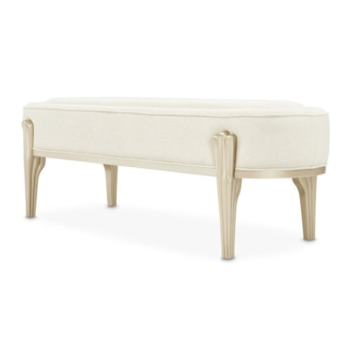 AICO Furniture Camellia Field Bench in Caramel - Bargain Furniture (Detroit, MI)