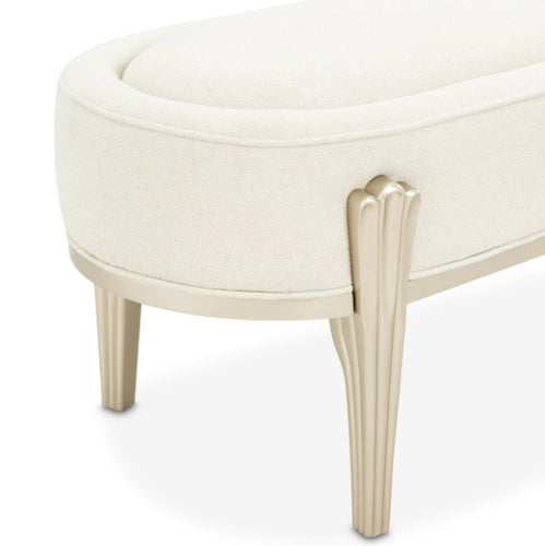AICO Furniture Camellia Field Bench in Caramel - Bargain Furniture (Detroit, MI)
