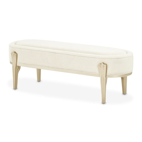 AICO Furniture Camellia Field Bench in Caramel - Bargain Furniture (Detroit, MI)