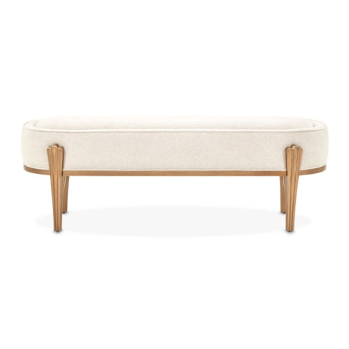 AICO Furniture Camellia Field Bench in Warm Pecan - Bargain Furniture (Detroit, MI)