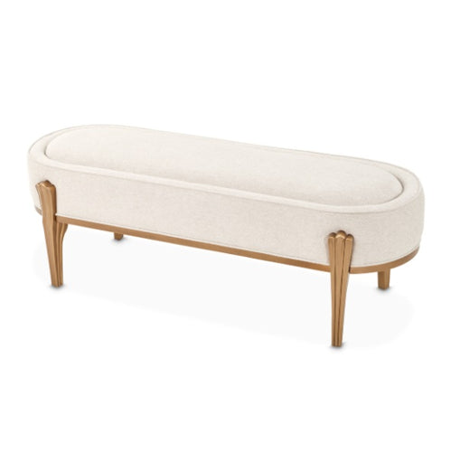 AICO Furniture Camellia Field Bench in Warm Pecan - Bargain Furniture (Detroit, MI)