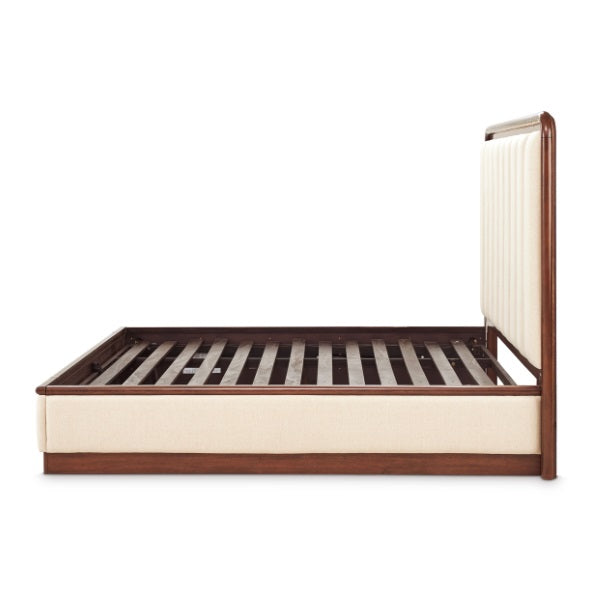 AICO Furniture Mason Park King Channel Tufted Bed in Umber - Bargain Furniture (Detroit, MI)