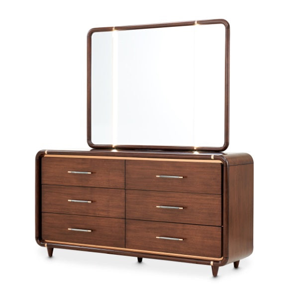 AICO Furniture Mason Park Dresser Mirror in Umber - Bargain Furniture (Detroit, MI)
