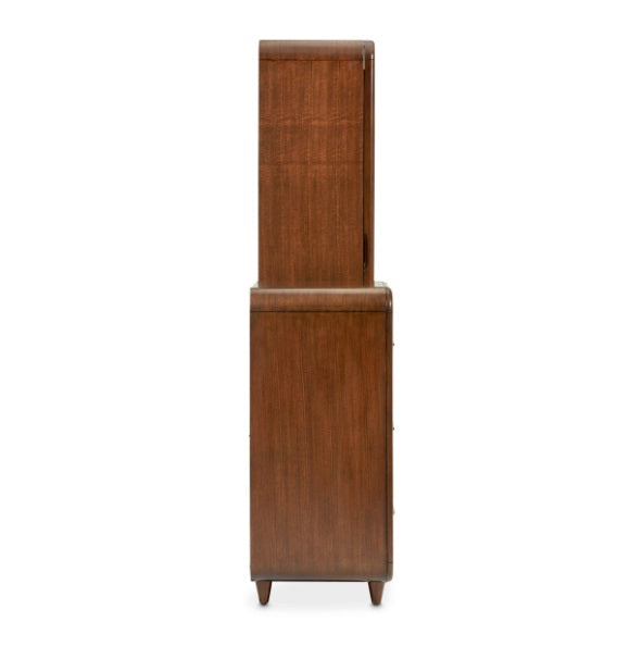 AICO Furniture Mason Park Offset Chest with Storage Mirror in Umber - Bargain Furniture (Detroit, MI)
