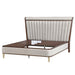 AICO Furniture Houston Queen Channel Tufted Bed in Walnut - Bargain Furniture (Detroit, MI)