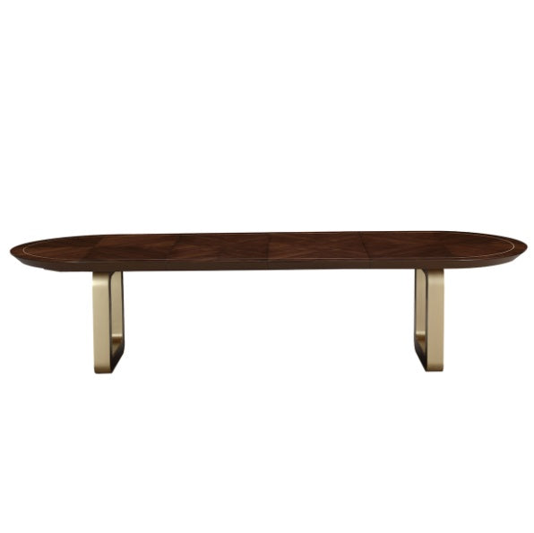 AICO Furniture Houston Oval Dining Table in Walnut - Bargain Furniture (Detroit, MI)