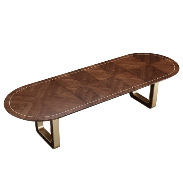 AICO Furniture Houston Oval Dining Table in Walnut - Bargain Furniture (Detroit, MI)