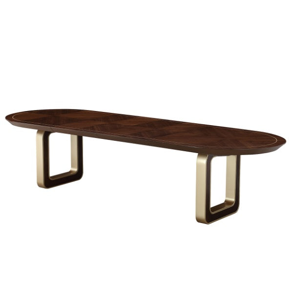 AICO Furniture Houston Oval Dining Table in Walnut - Bargain Furniture (Detroit, MI)