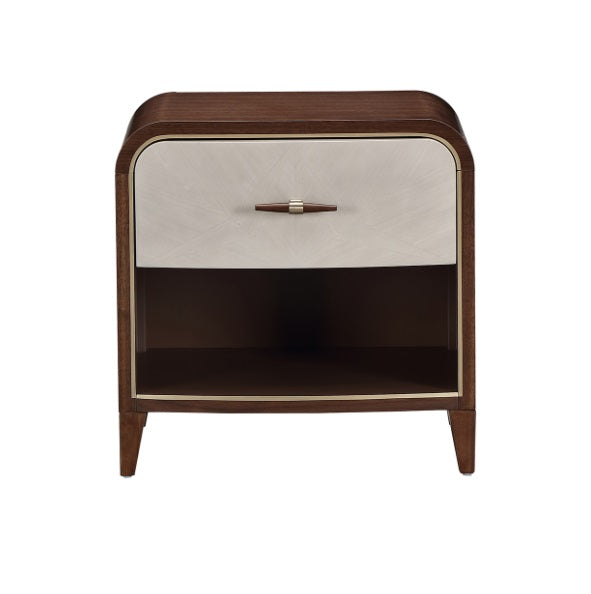 AICO Furniture Houston Small Nightstand in Walnut - Bargain Furniture (Detroit, MI)