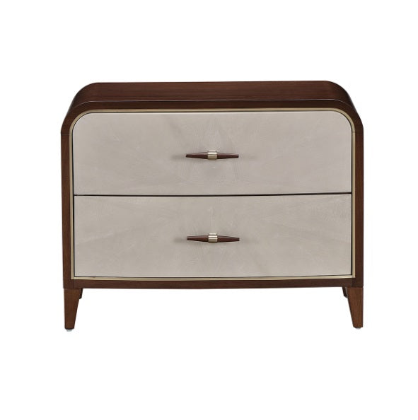 AICO Furniture Houston Large Nightstand in Walnut - Bargain Furniture (Detroit, MI)