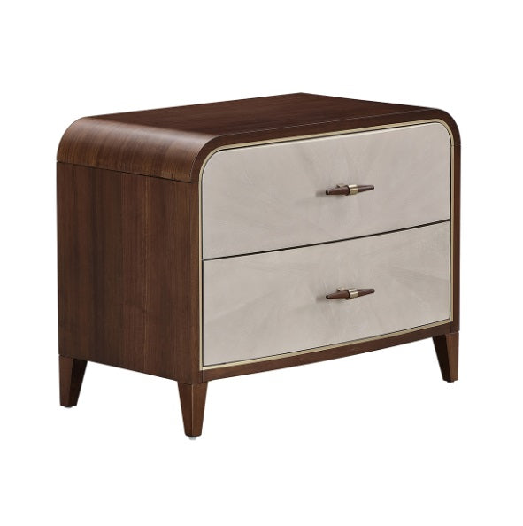 AICO Furniture Houston Large Nightstand in Walnut - Bargain Furniture (Detroit, MI)