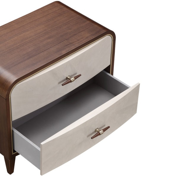 AICO Furniture Houston Large Nightstand in Walnut - Bargain Furniture (Detroit, MI)