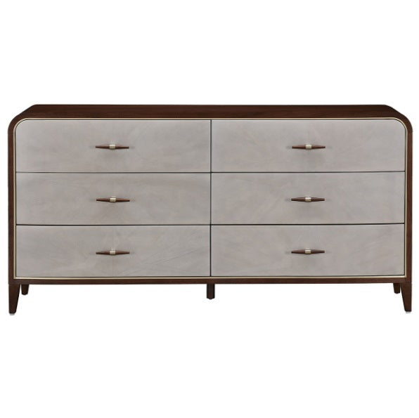 AICO Furniture Houston Dresser in Walnut - Bargain Furniture (Detroit, MI)