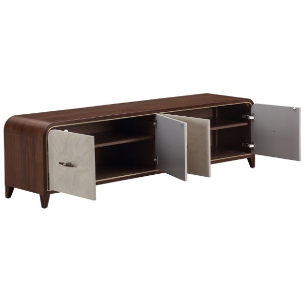 AICO Furniture Houston Media Cabinet in Walnut - Bargain Furniture (Detroit, MI)
