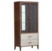 AICO Furniture Houston Display Cabinet in Walnut - Bargain Furniture (Detroit, MI)