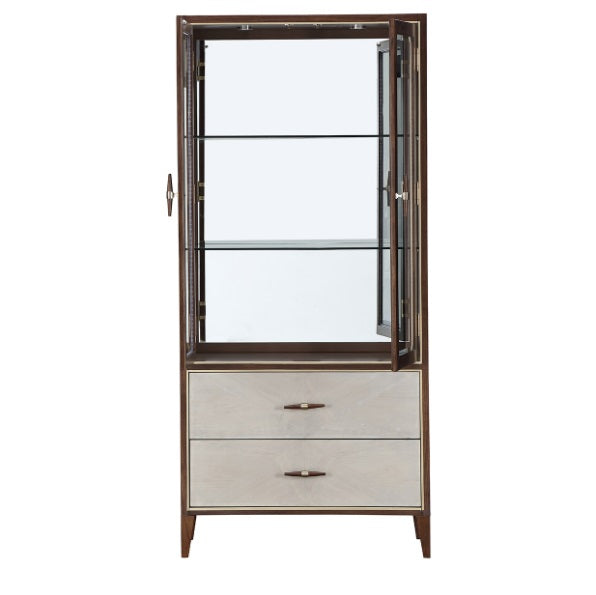 AICO Furniture Houston Display Cabinet in Walnut - Bargain Furniture (Detroit, MI)