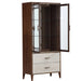 AICO Furniture Houston Display Cabinet in Walnut - Bargain Furniture (Detroit, MI)