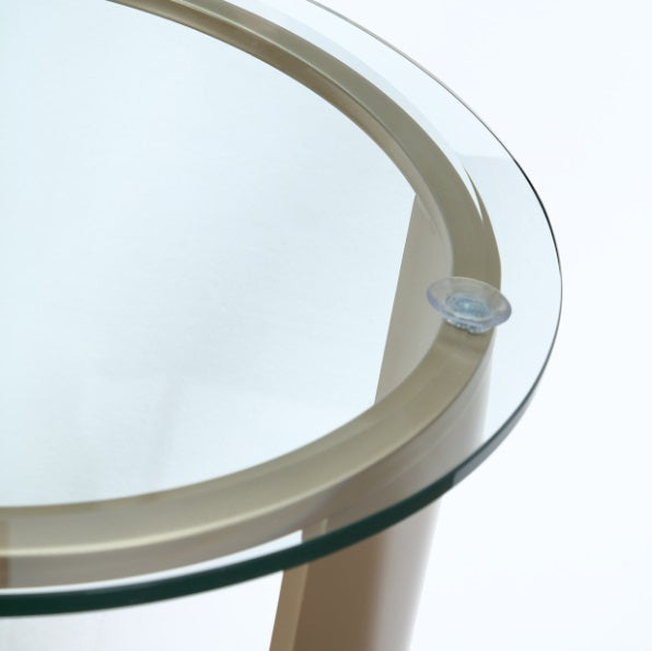 AICO Furniture Houston Chairside Table in Brushed Gold - Bargain Furniture (Detroit, MI)