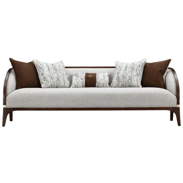 AICO Furniture Houston Sofa Pebble in Walnut - Bargain Furniture (Detroit, MI)