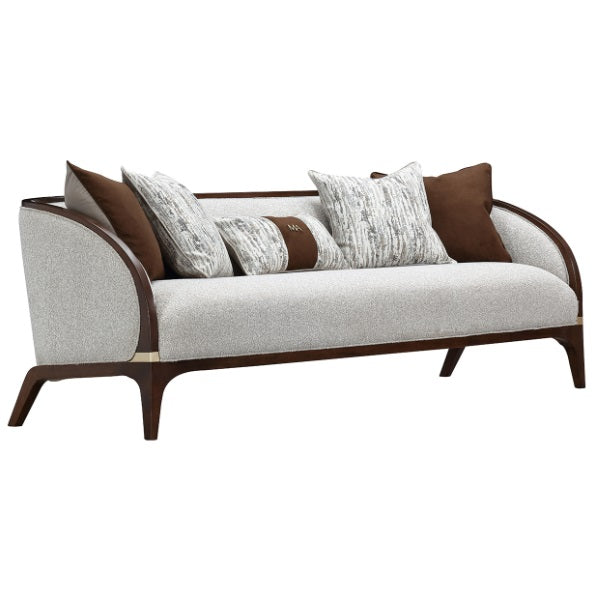 AICO Furniture Houston Sofa Pebble in Walnut image
