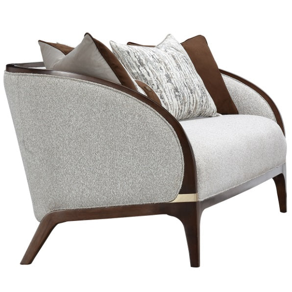 AICO Furniture Houston Sofa Pebble in Walnut - Bargain Furniture (Detroit, MI)
