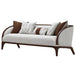 AICO Furniture Houston Sofa Pebble in Walnut - Bargain Furniture (Detroit, MI)