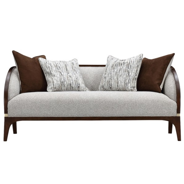 AICO Furniture Houston Loveseat Pebble in Walnut - Bargain Furniture (Detroit, MI)