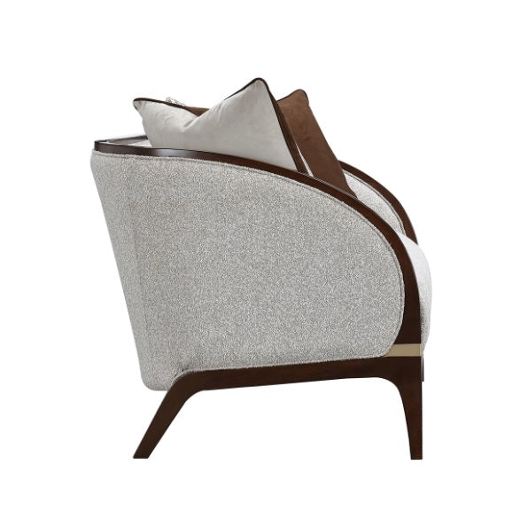 AICO Furniture Houston Loveseat Pebble in Walnut - Bargain Furniture (Detroit, MI)