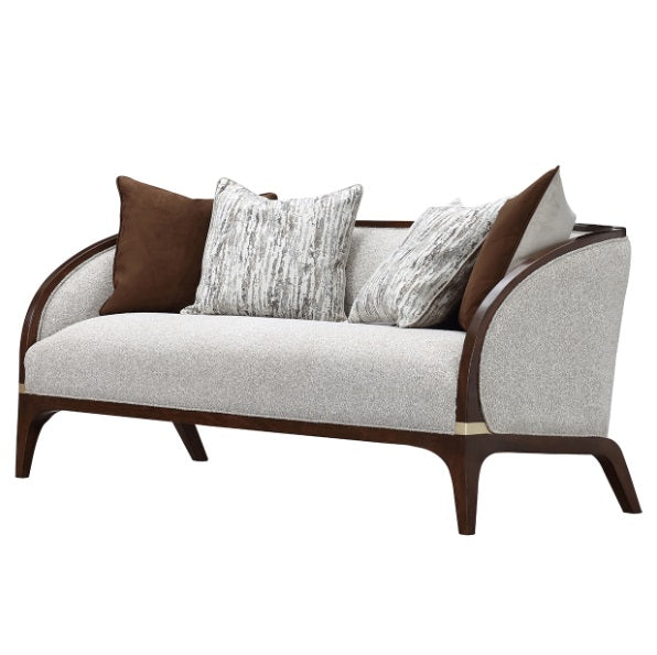 AICO Furniture Houston Loveseat Pebble in Walnut - Bargain Furniture (Detroit, MI)