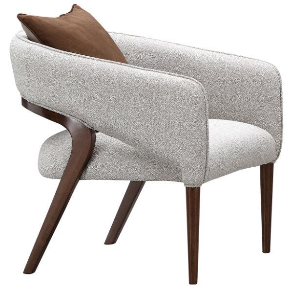 AICO Furniture Houston Accent Chair Pebble in Walnut - Bargain Furniture (Detroit, MI)